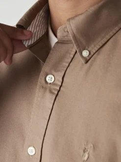 Pastel geel naturel - Slim Fit - Oxford-hemd met lange mouwen