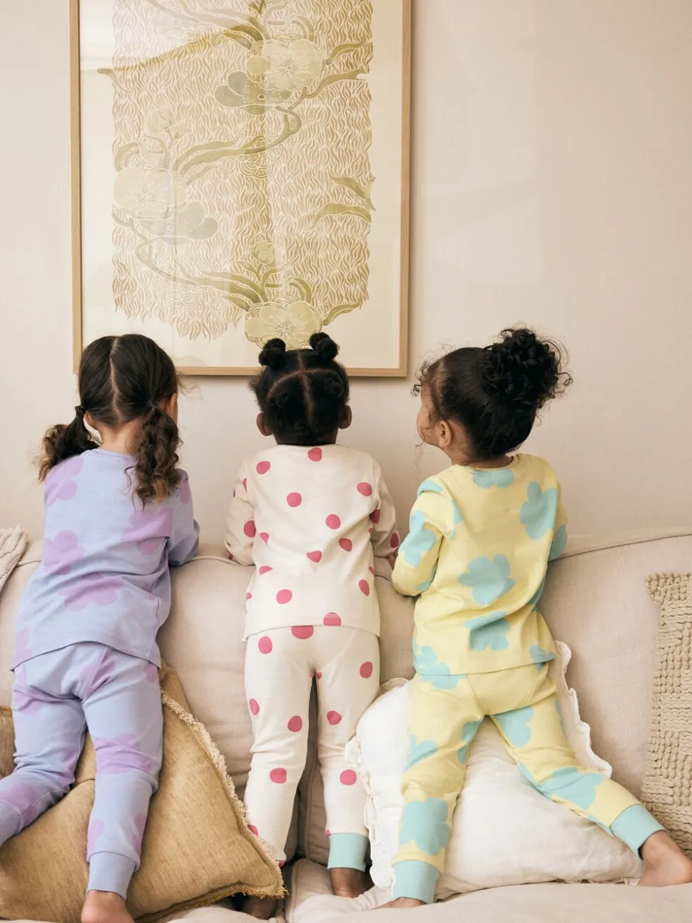 Pastel kat/eenhoorn/bloem - Knus pyjama met lange mouwen 3 Pack (9maanden -12jaar)
