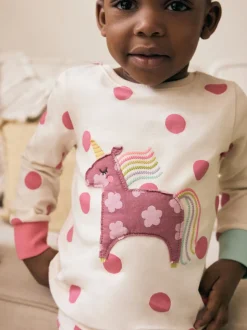 Pastel kat/eenhoorn/bloem - Knus pyjama met lange mouwen 3 Pack (9maanden -12jaar)