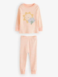 Pastel met tekenfiguurtjesprint - Knus pyjama met lange mouwen 3 Pack (9maanden -12jaar)