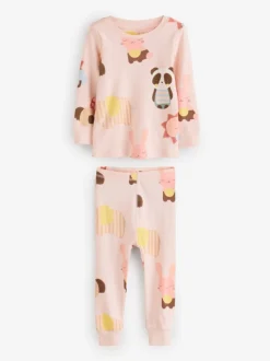 Pastel met tekenfiguurtjesprint - Knus pyjama met lange mouwen 3 Pack (9maanden -12jaar)