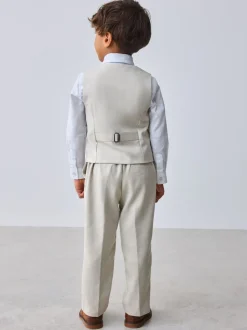 Pastelgeel - Baker by Ted Baker set van gilet, overhemd en broek