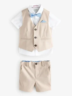 Pastelgeel - Baker By Ted Baker set van overhemd, gilet en short
