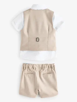 Pastelgeel - Baker By Ted Baker set van overhemd, gilet en short