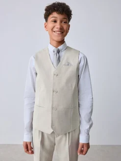 Pastelgeel - Baker by Ted Baker Waistcoat, Shirt And Tie Set