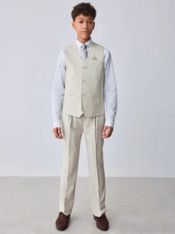 Pastelgeel - Baker by Ted Baker Waistcoat, Shirt And Tie Set