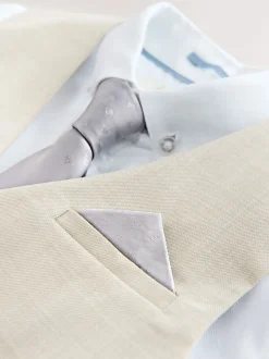 Pastelgeel - Baker by Ted Baker Waistcoat, Shirt And Tie Set
