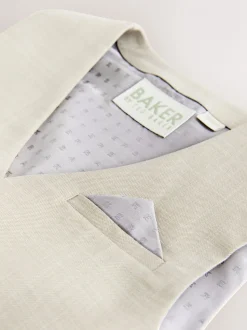 Pastelgeel - Baker by Ted Baker Waistcoat, Shirt And Tie Set