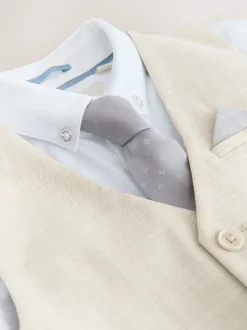 Pastelgeel - Baker by Ted Baker Waistcoat, Shirt And Tie Set