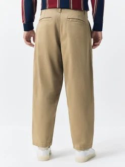 Pastelgeel - Barrel Fit - Authentic Cotton Rich Stretch Trousers