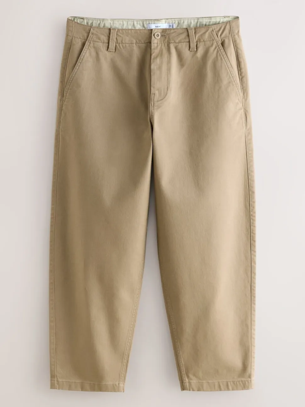 Pastelgeel - Barrel Fit - Authentic Cotton Rich Stretch Trousers