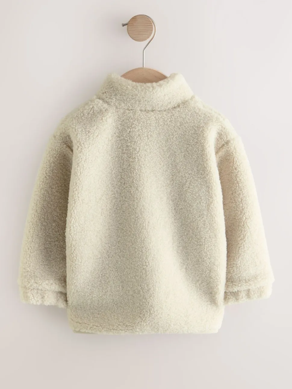 Pastelgeel - Effen fleece met rits en trechterhals (3mnd-7jr)