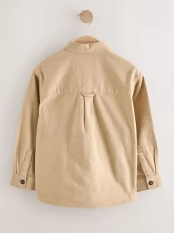 Pastelgeel - Geborsteld overshirt (3-16jr)