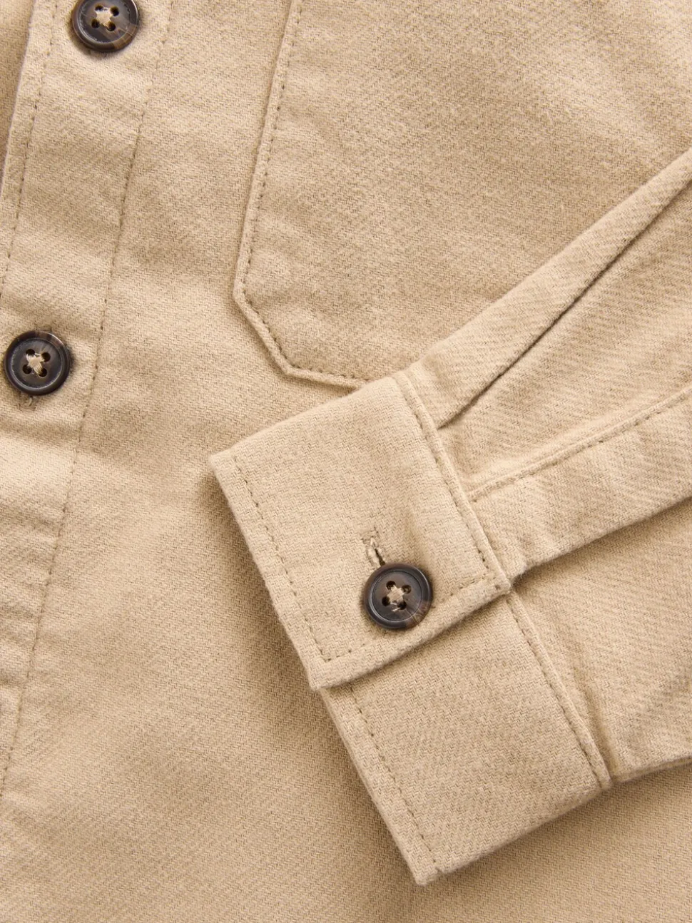Pastelgeel - Geborsteld overshirt (3-16jr)