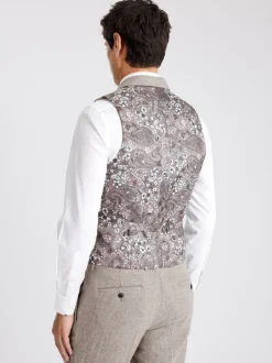 Pastelgeel - MOSS slim-fit Donegal tweed gilet