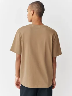 Pastelgeel - Normale Pasvorm - Zwaar T-shirt