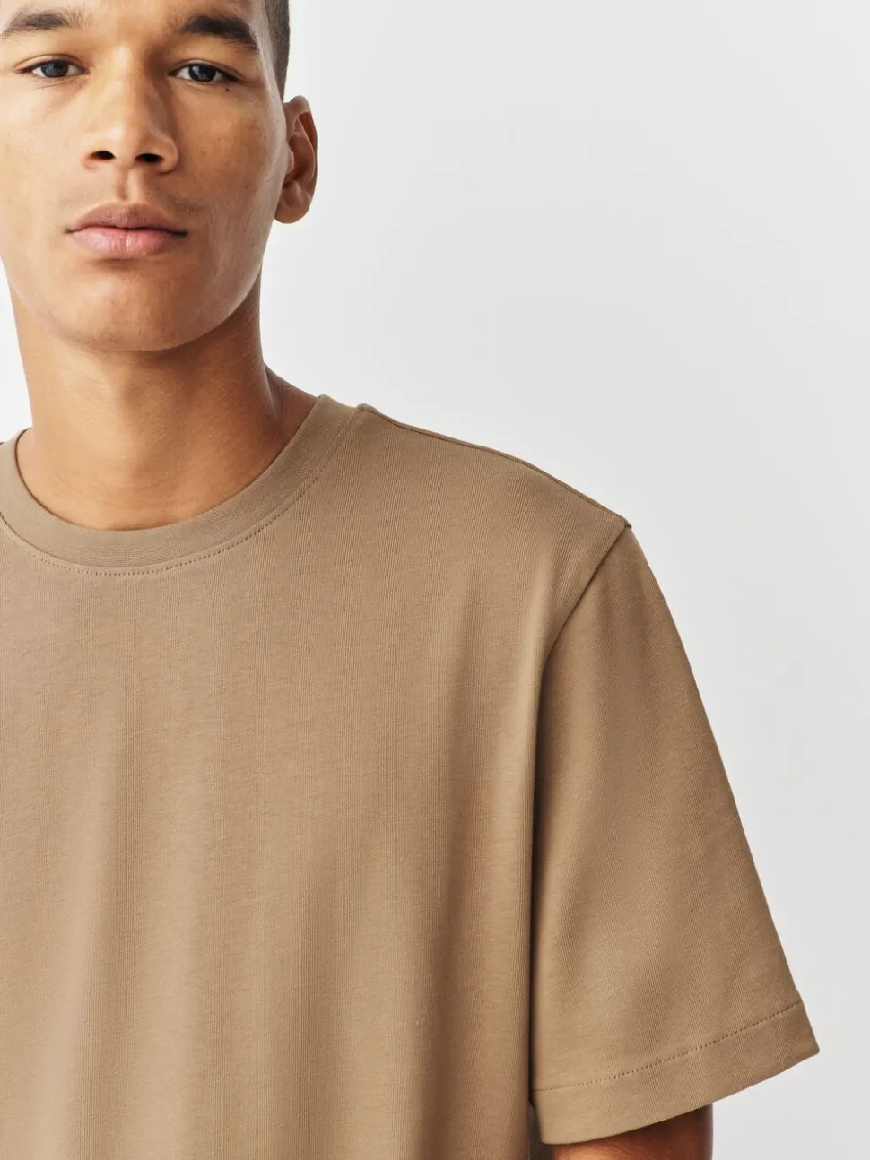 Pastelgeel - Normale Pasvorm - Zwaar T-shirt