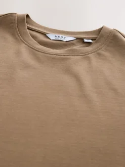 Pastelgeel - Normale Pasvorm - Zwaar T-shirt
