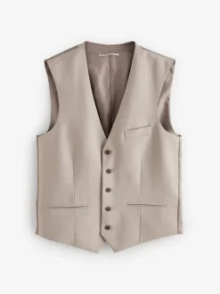 Pastelgeel - Regular Fit Wool Blend Motionflex Waistcoat