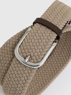 Pastelgeel - Reiss Elmont Basket Weave Belt
