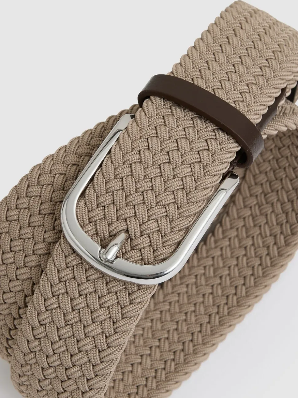 Pastelgeel - Reiss Elmont Basket Weave Belt