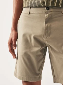Pastelgeel - Relaxed fit - Chinoshort met stretch