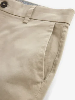 Pastelgeel - Slim Fit - Chinoshort met stretch