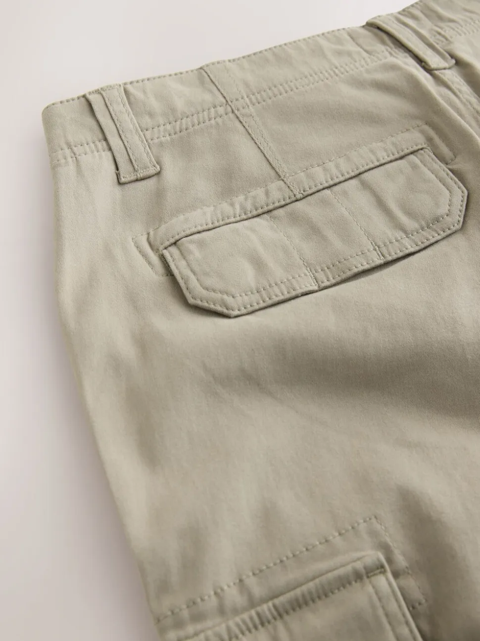 Pastelgeel - Slim Fit - Katoenen cargostretchbroek