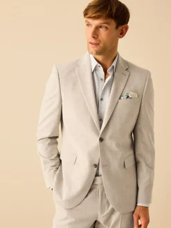 Pastelgeel - Slim Fit - Meegevend stretchkostuumjasje