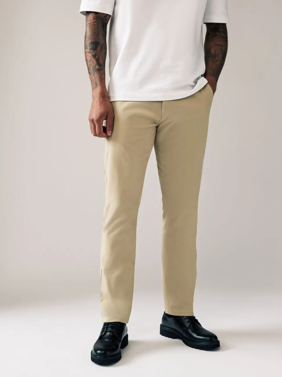 Pastelgeel - Slim Fit - Stretchy chino