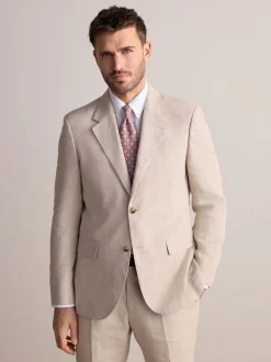 Pastelgeel - Slimfit Leomaster Italiaans 100% linnen colbert