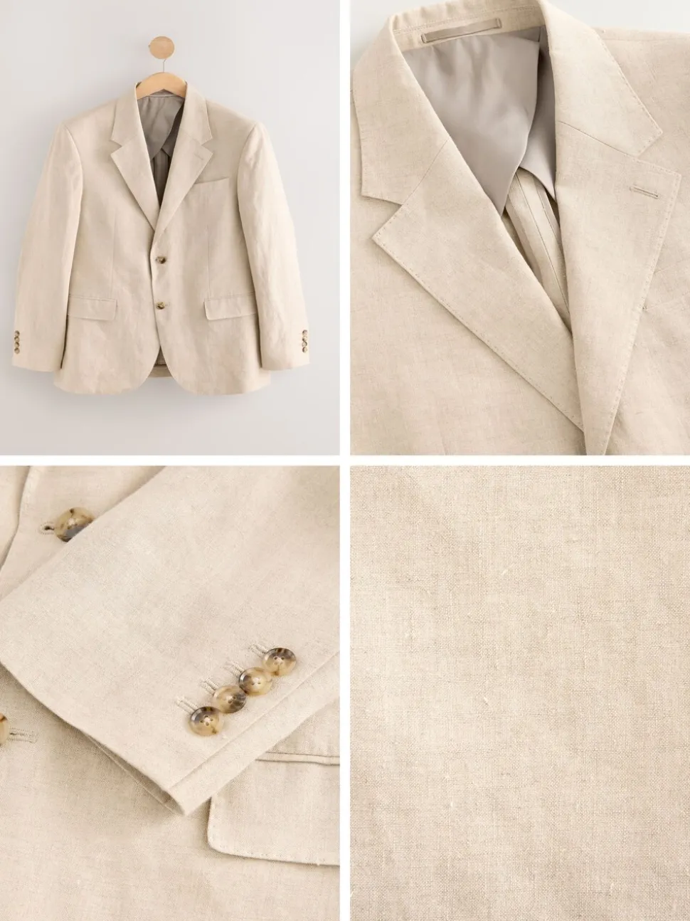 Pastelgeel - Slimfit Leomaster Italiaans 100% linnen colbert