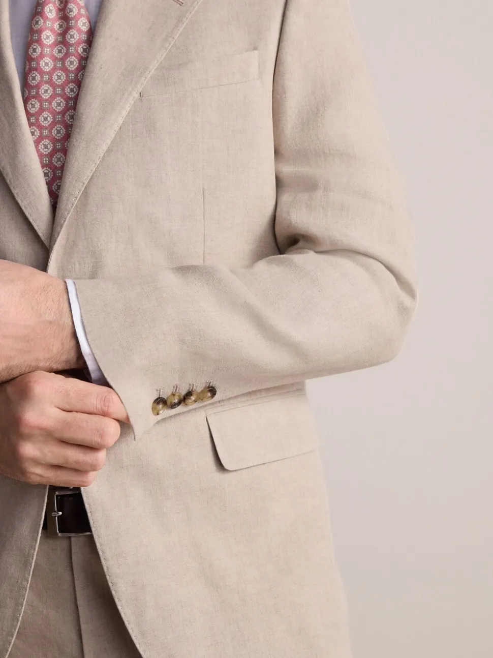 Pastelgeel - Slimfit Leomaster Italiaans 100% linnen colbert
