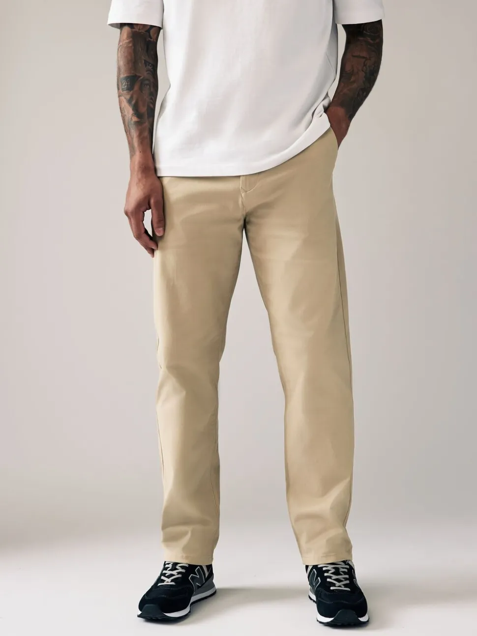 Pastelgeel - Straight fit - Stretchy chino
