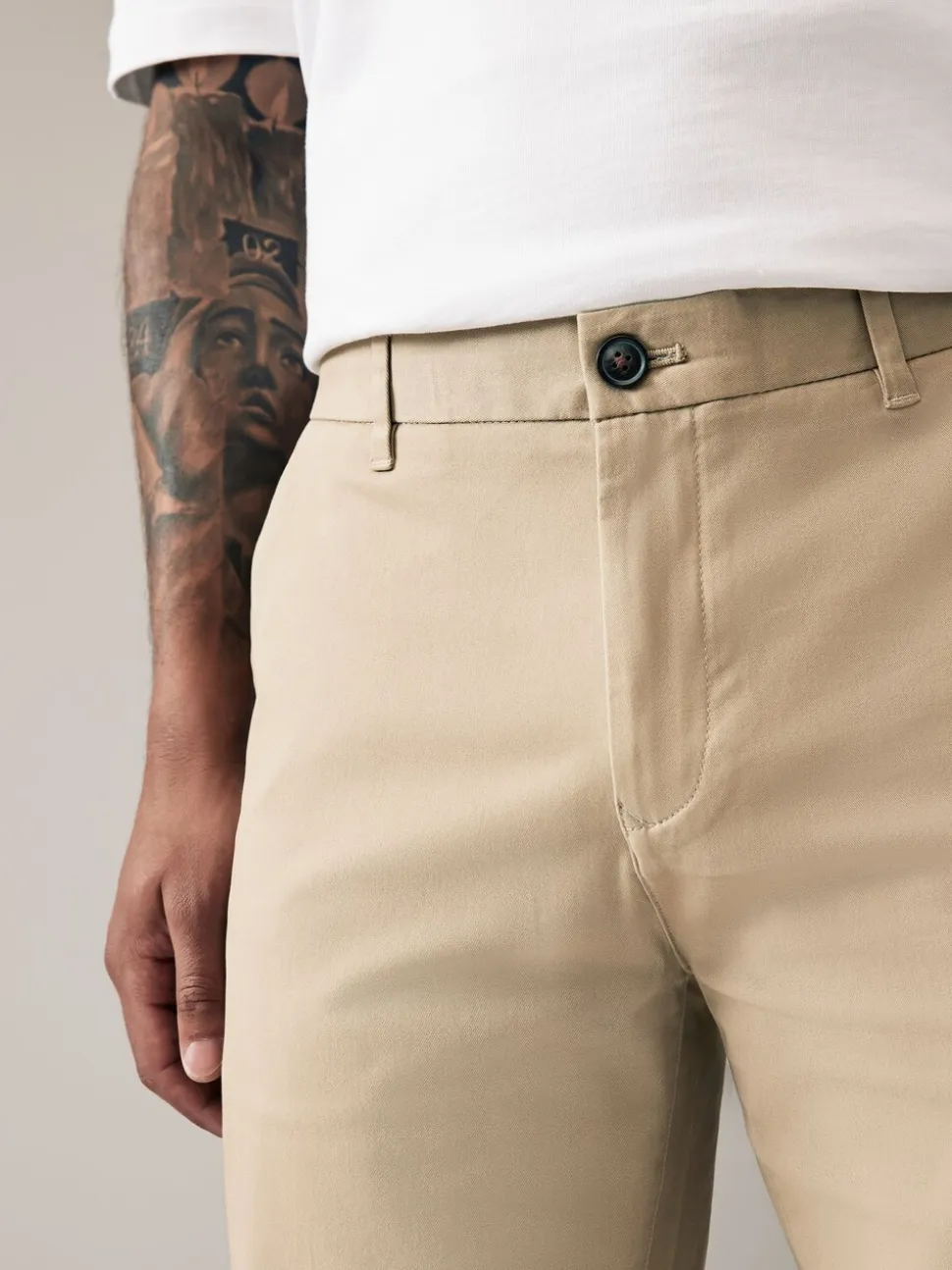 Pastelgeel - Straight fit - Stretchy chino