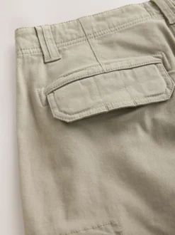 Pastelgeel - Straight fit - Katoenen cargostretchbroek