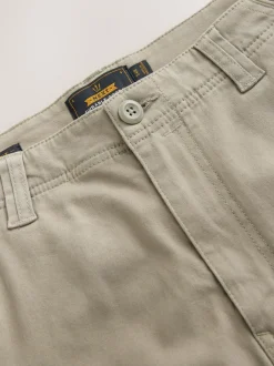 Pastelgeel - Straight fit - Katoenen cargostretchbroek