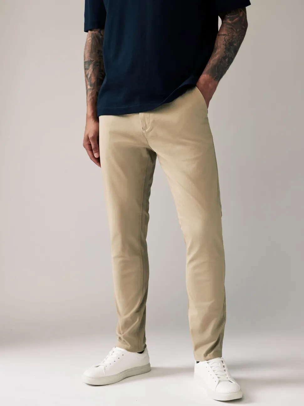 Pastelgeel - Strakke Pasvorm - Stretchy chino