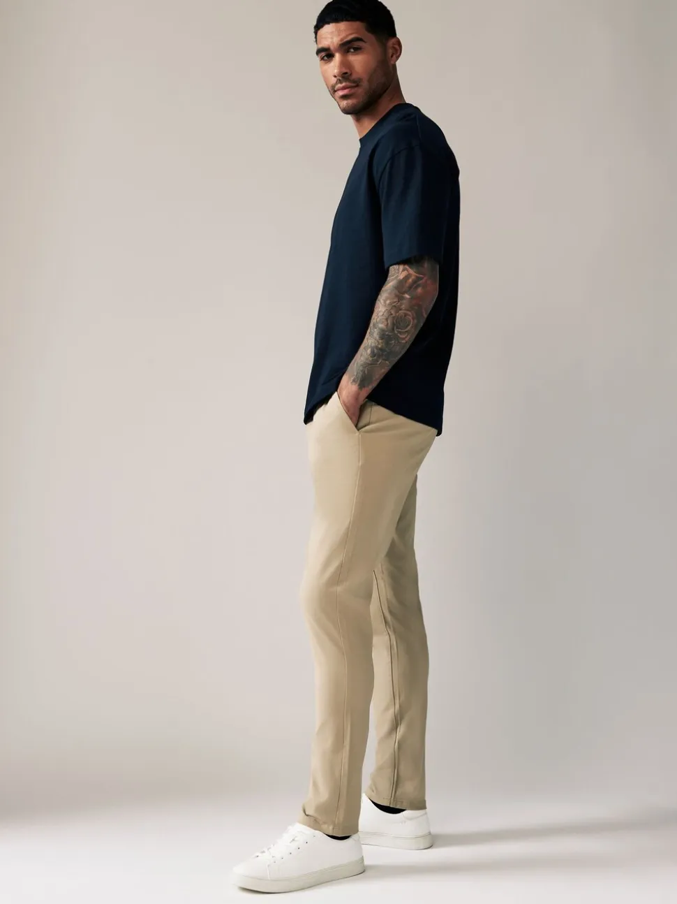 Pastelgeel - Strakke Pasvorm - Stretchy chino