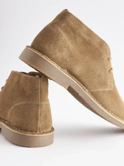 Pastelgeel - Suède woestijnlaars