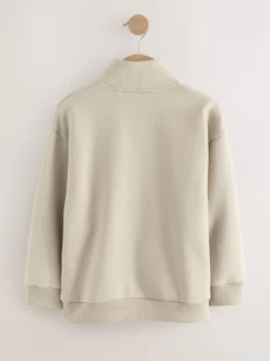 Pastelgeel - Sweatshirt met rits bij de hals (3-16jr)