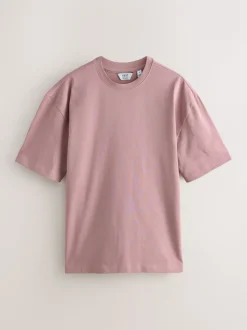PastelGroen/Blauw/Ecru/leigrijs/Roze - Set van 5 ruimvallende dikke T-shirts