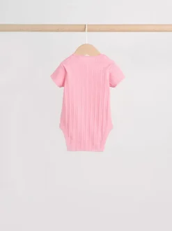 Pastelkleurig - 5 Babyrompertjes met korte mouwen