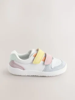 Pastelkleurig - Barefoot leren trainers met klittenbandsluiting