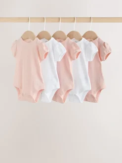 Pastelkleurig - Korte mouwen Baby bodysuit met punt 5 verpakking