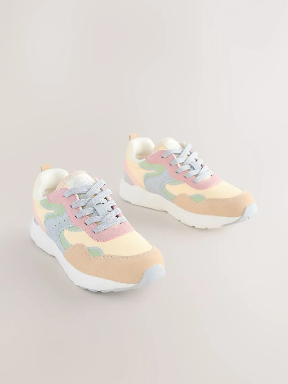 Pastelkleurig - Lace-Up Colourblock Trainers