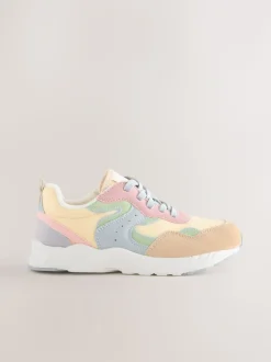 Pastelkleurig - Lace-Up Colourblock Trainers