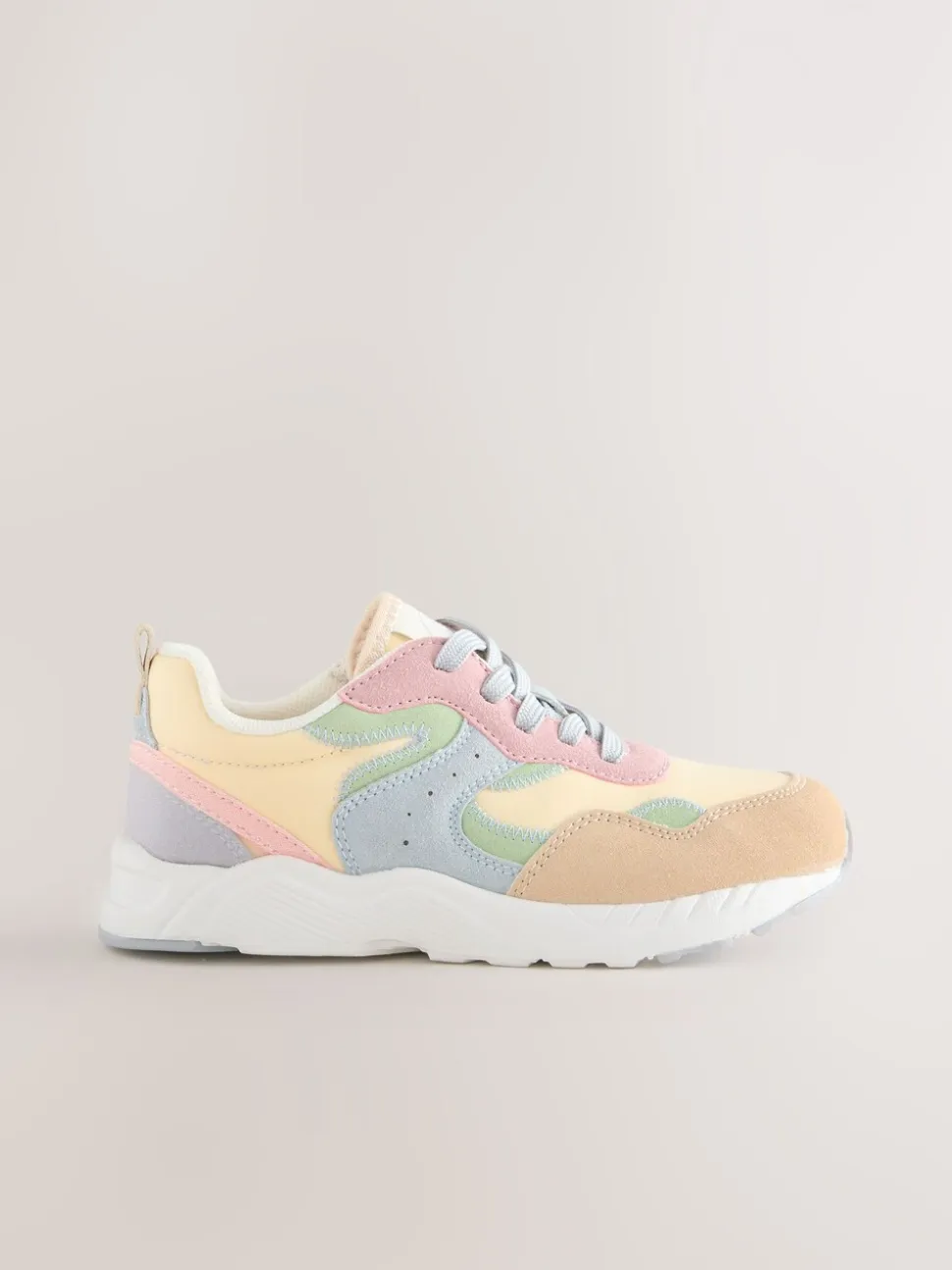 Pastelkleurig - Lace-Up Colourblock Trainers