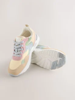 Pastelkleurig - Lace-Up Colourblock Trainers