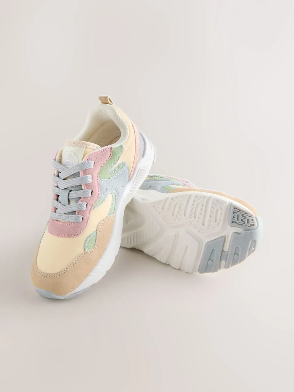 Pastelkleurig - Lace-Up Colourblock Trainers